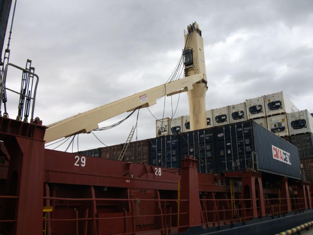 Damaged crane